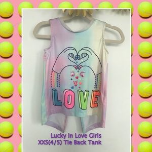 Lucky In Love Girls Emoji Tie Back‎ Tank XXS